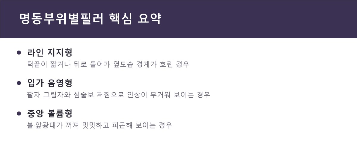 명동부위별필러 핵심 요약