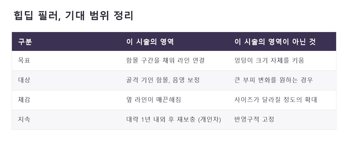 명동특수부위필러 비교 정리표
